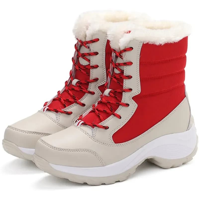 Bottes cheville femme légères pour pêche hivernale avec talons plateforme chaudes neige