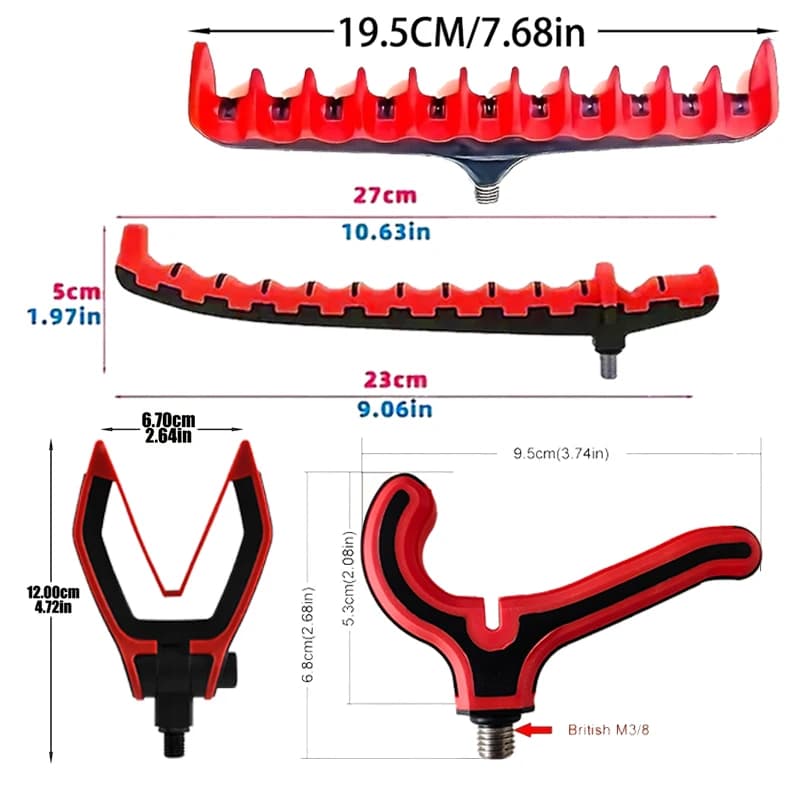 Support canne à pêche réglable premium base filetée - organisateur léger PVC carp fishing durable