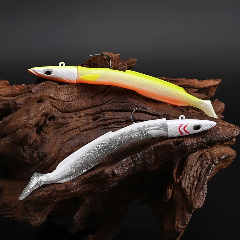 Leurre souple sandeel vibrant 13cm 27g pour pêche en mer leurre souple paddle tail