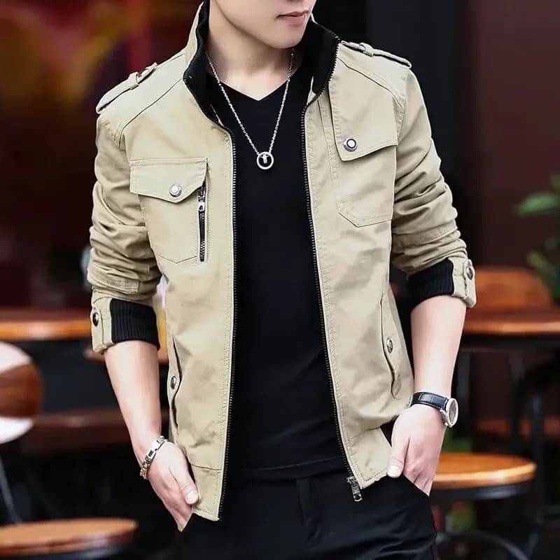 Veste bomber cargo homme style britannique - Veste chaude coupe-vent fashion décontractée