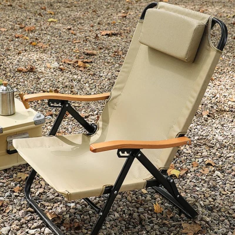 Chaise de pêche réglable avec coussins amovibles pour camping, plage et randonnée