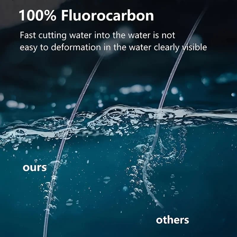 Ligne de pêche fluorocarbone 100% haute qualité, 12 pièces avec boucle double anneau et verrou rapide