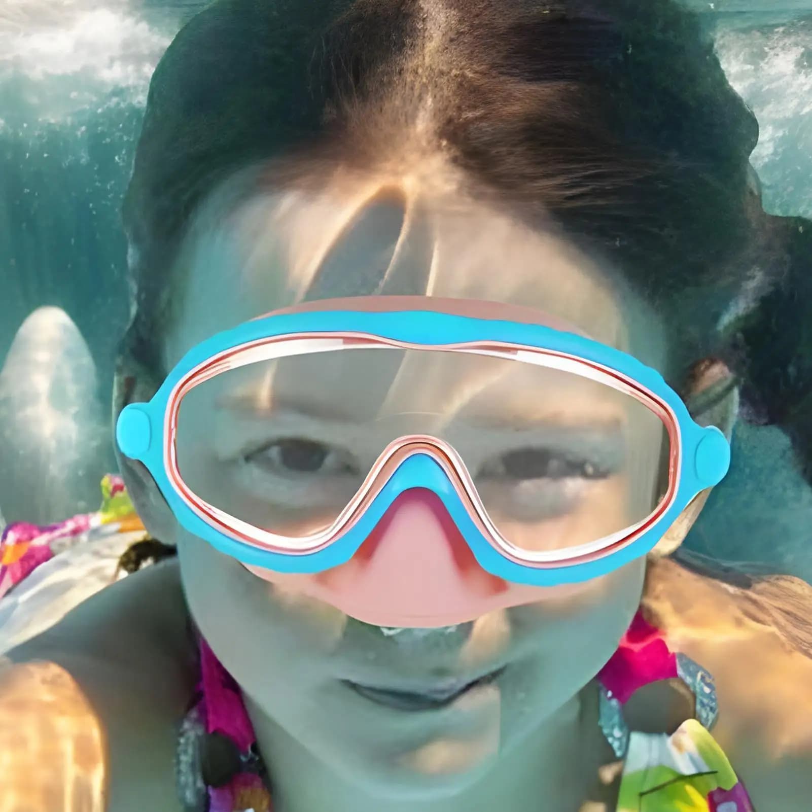 Lunettes de natation enfants anti-buée étanches avec protection nez intégrée pour sécurité