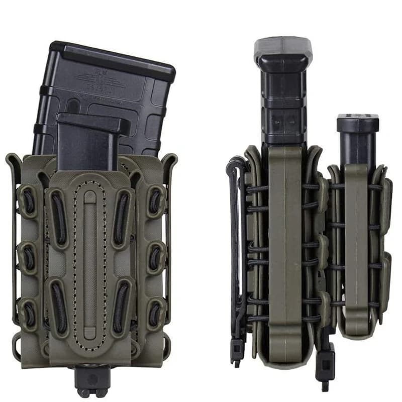 Set 2 pochettes chargeurs MOLLE universelles - Pour munitions 5.56 à 9mm en pêche tactique