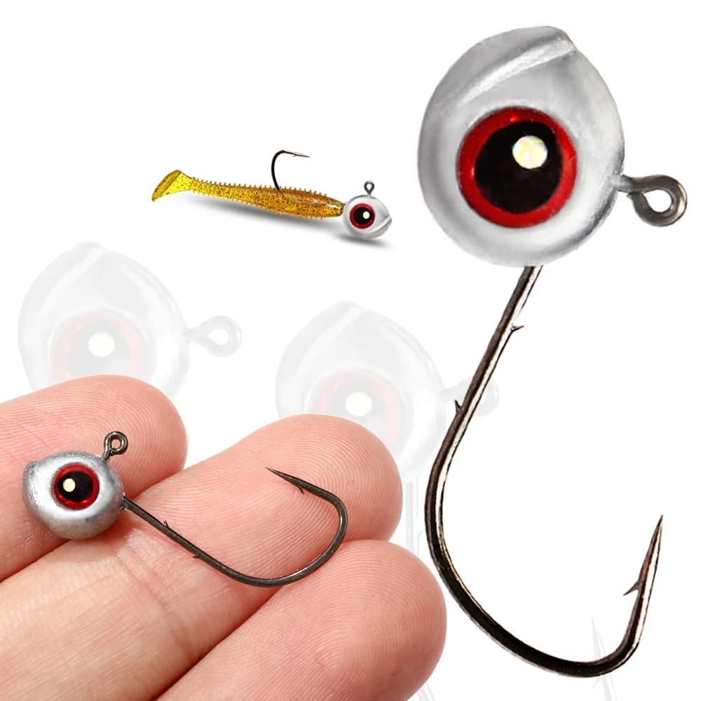 Jig Head Big Fish Eye 5-20Pcs - Têtes Plombées Œil 3D pour Ned Rig et Pêche Fine