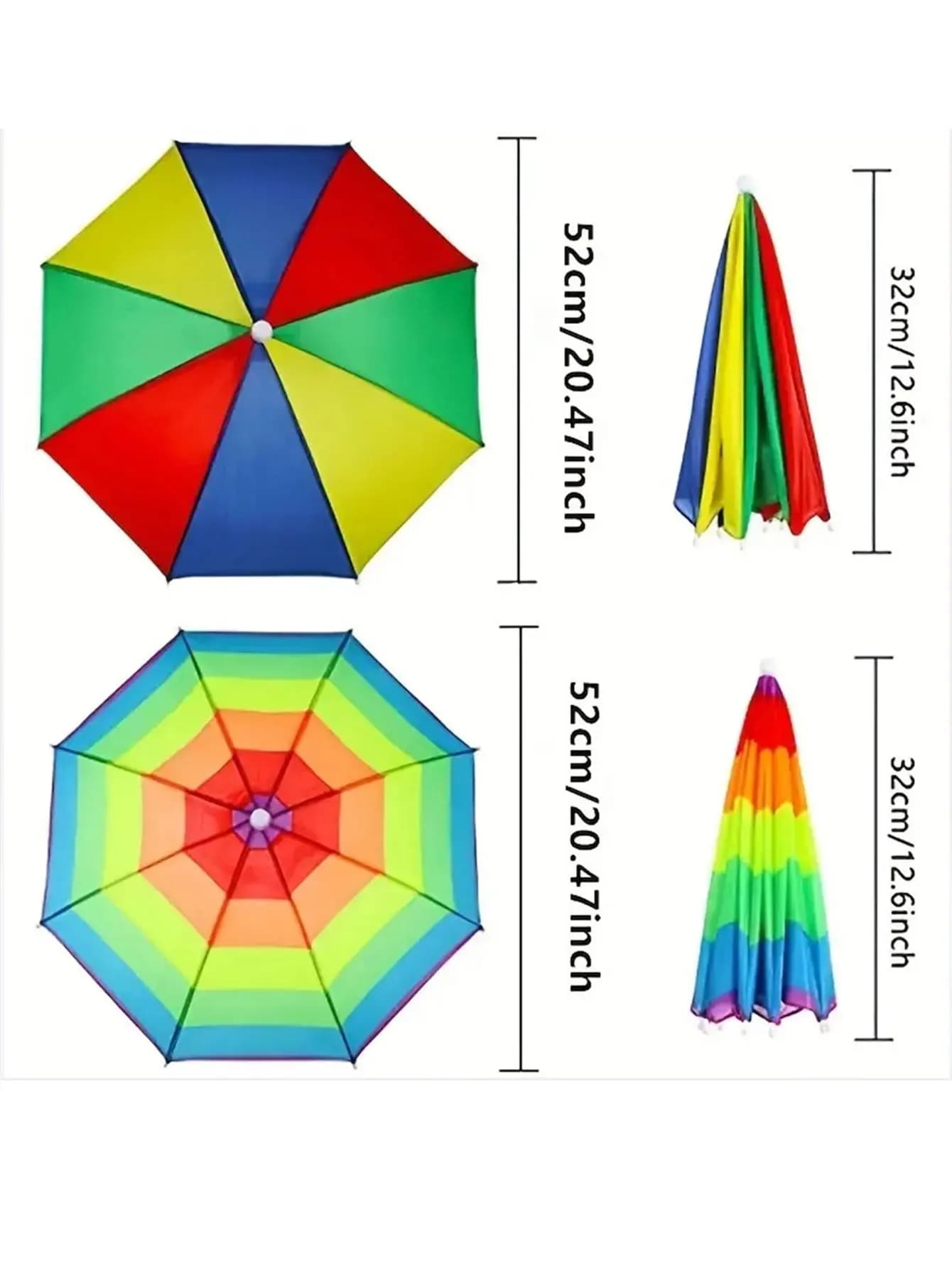 Chapeau parapluie monté sur tête nylon - Ouverture manuelle portable pour pêche ombrage