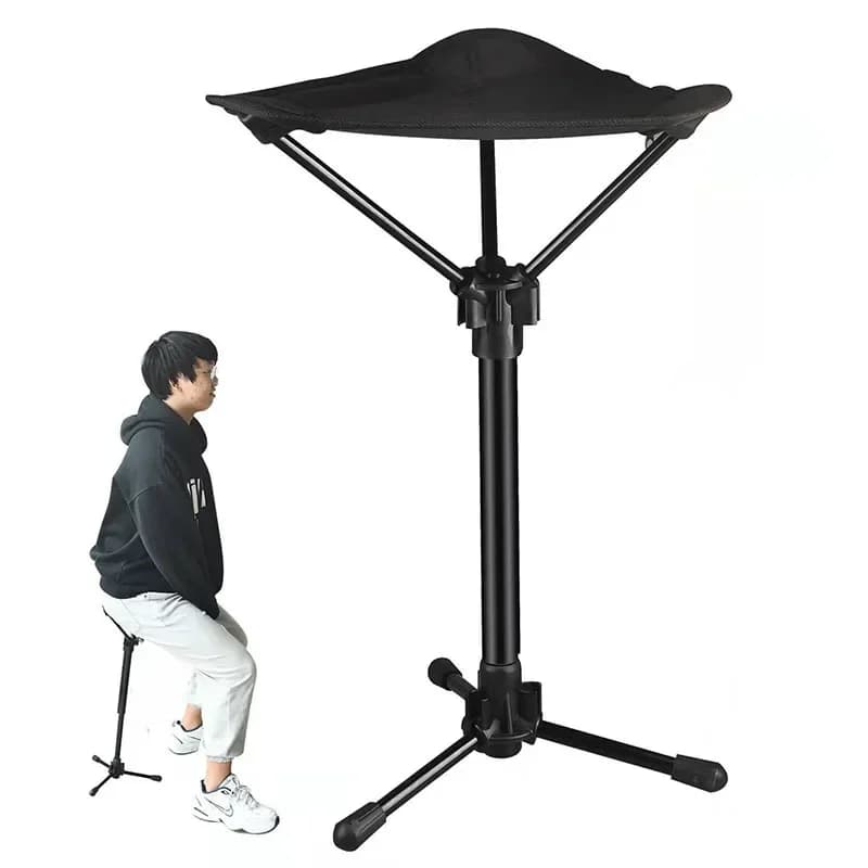 Tabouret télescopique pêche portable mini triangle pour plage et camping léger