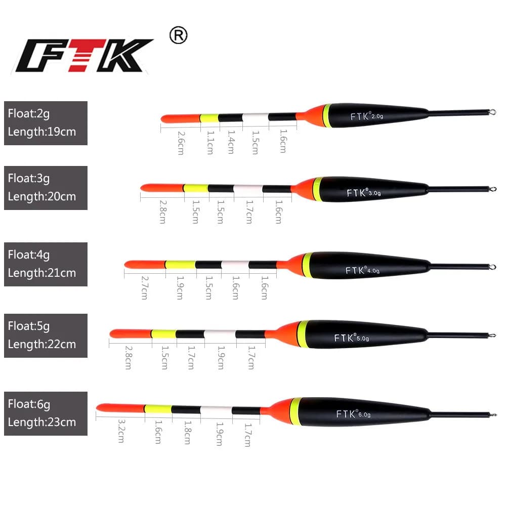 Set professionnel de flotteurs FTK 2g-6g pour pêche verticale Barguzinsky 19-23cm