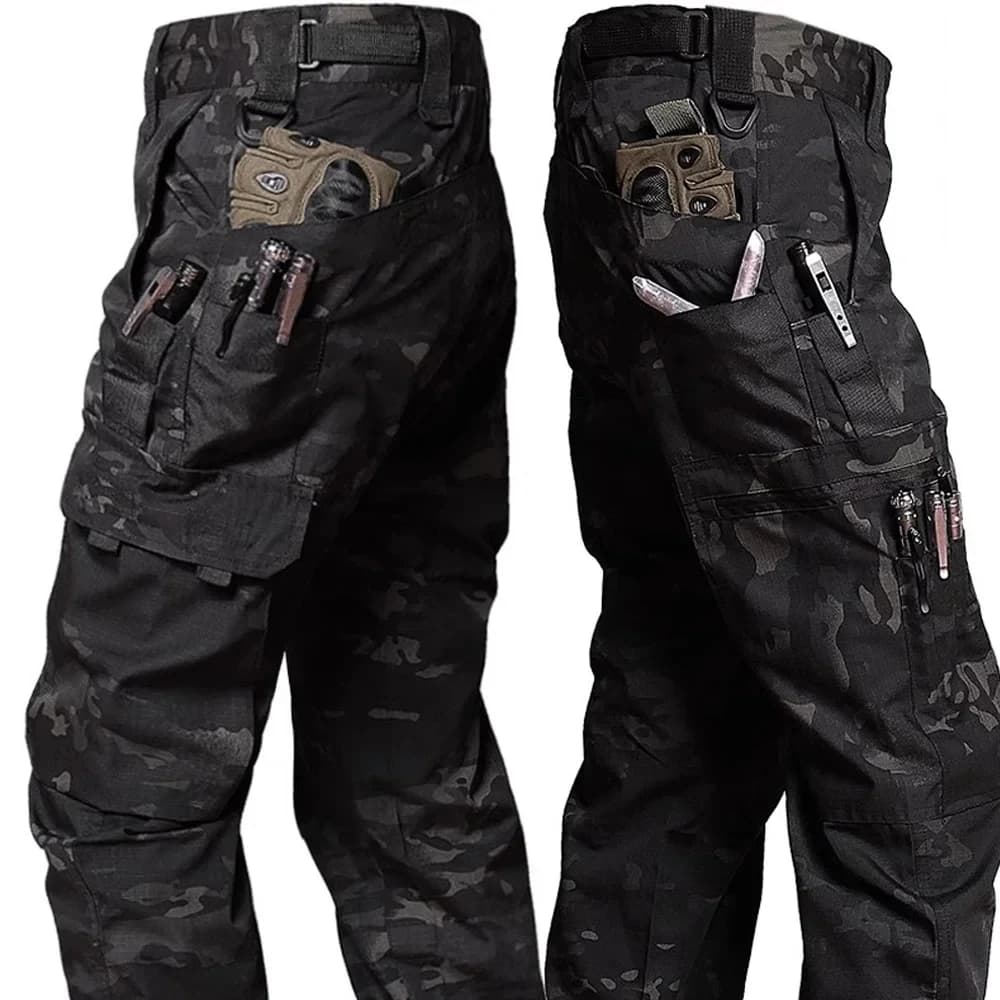 Pantalon tactique homme imperméable - Pantalon cargo multi-poches résistant pour activités outdoor
