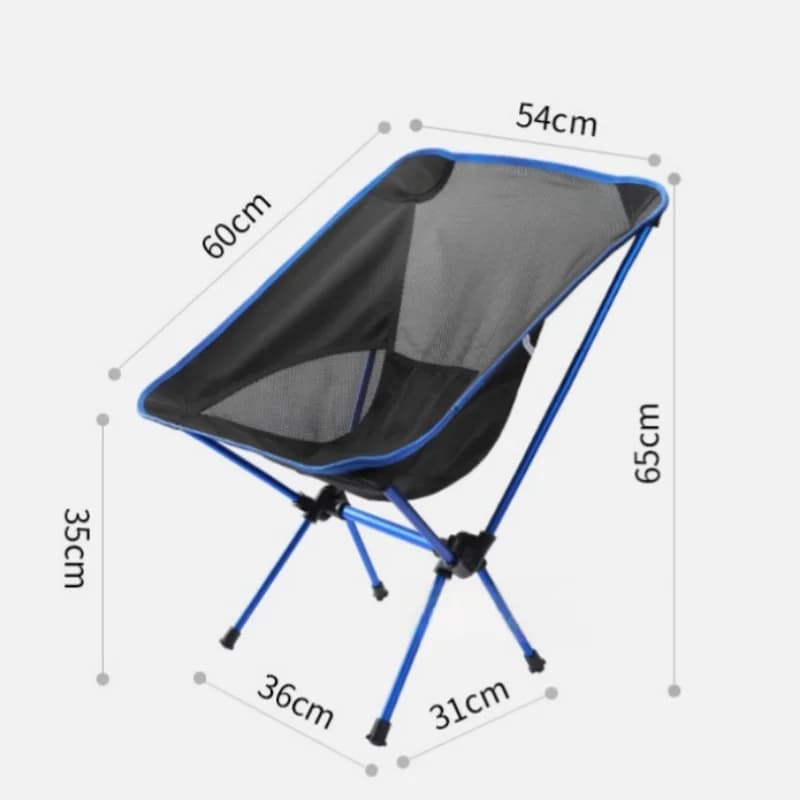 Chaise lune camping ultra-légère aluminium - Siège pliant confortable avec dossier pour pêche