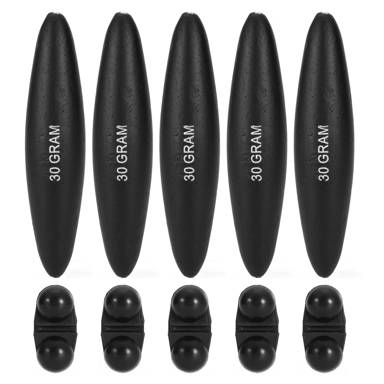5 pièces flotteurs inline EVA 20g 30g avec cloche flottabilité perles poids pêche silure accessoires