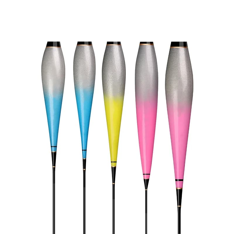 Kit pêche de nuit avec flotteurs lumineux nano, tubes, hameçons et repose-canne, sans pile CR425