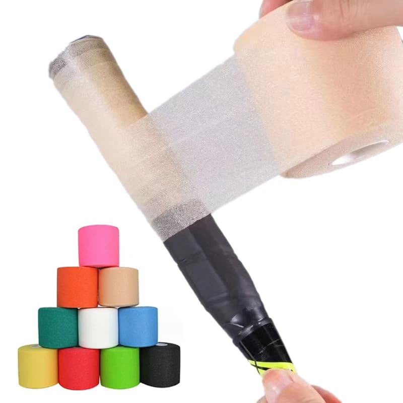 Ruban pré-enroulé éponge sportif - Bande de préhension absorbante pour raquettes et accessoires de pêche