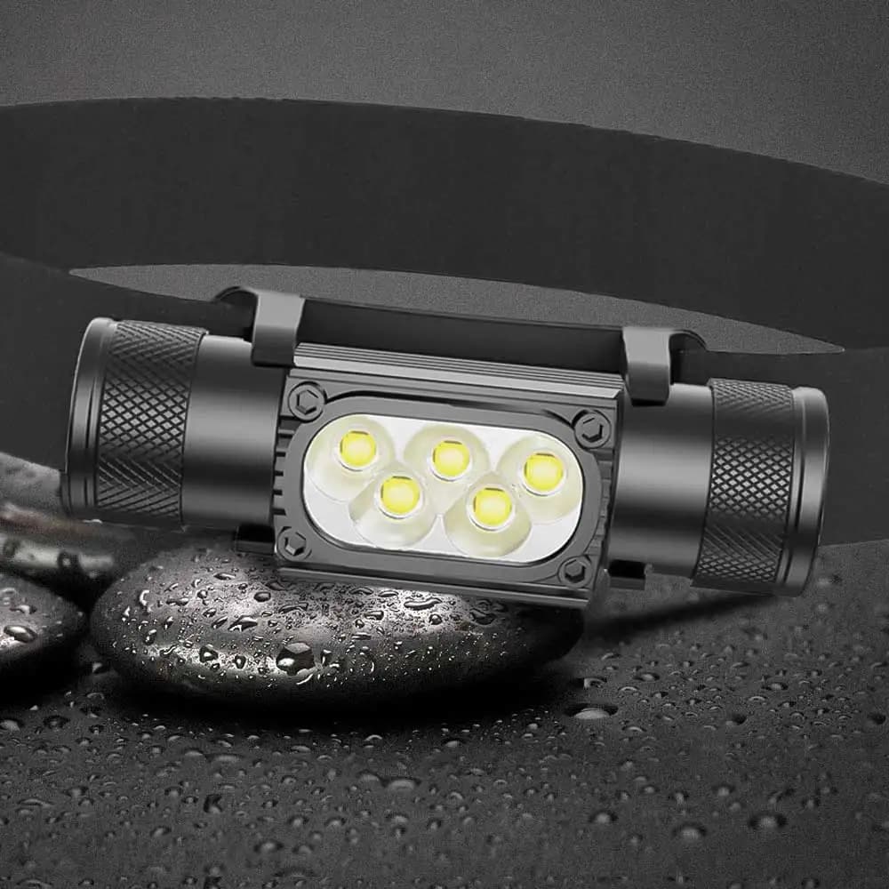 Mini frontal LED 1920LM rechargeable Type-C USB pour pêche discrète et précise de nuit