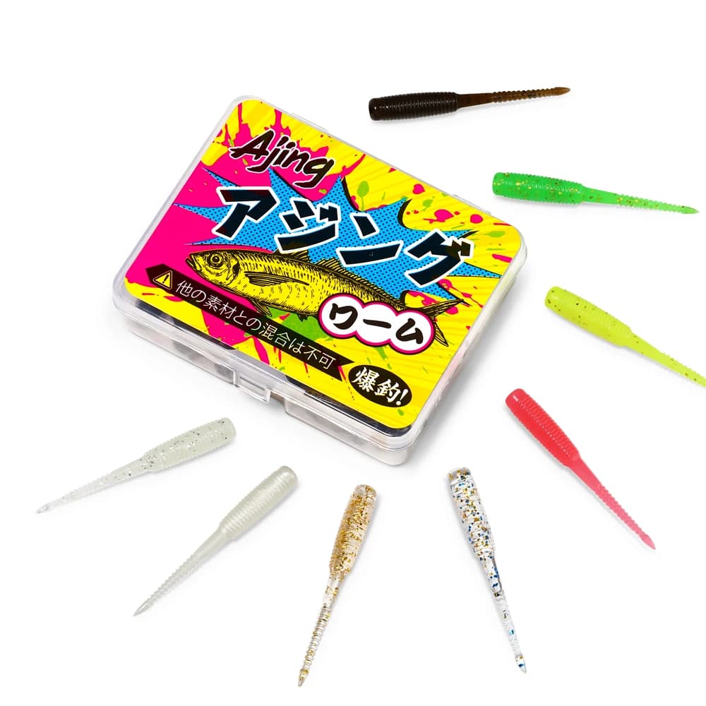 Boîte 20 leurres souples Ajing Spinpoler 3.5cm - Swimbaits TPR rockfish vers lumineux pêche glace jig bass