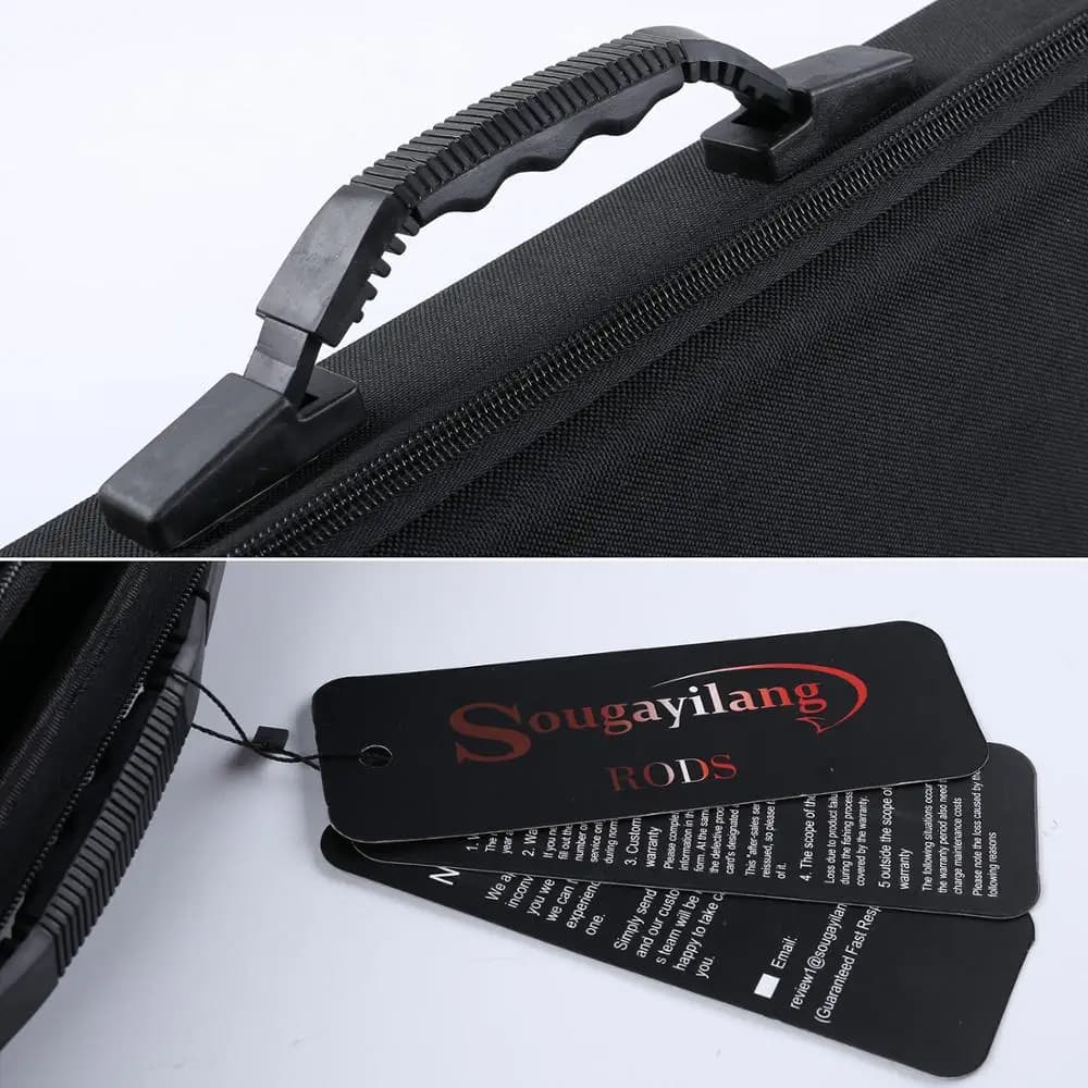 Sac leurre Sougayilang coque dure noir - Étui portable multifonction pour canne à pêche et accessoires
