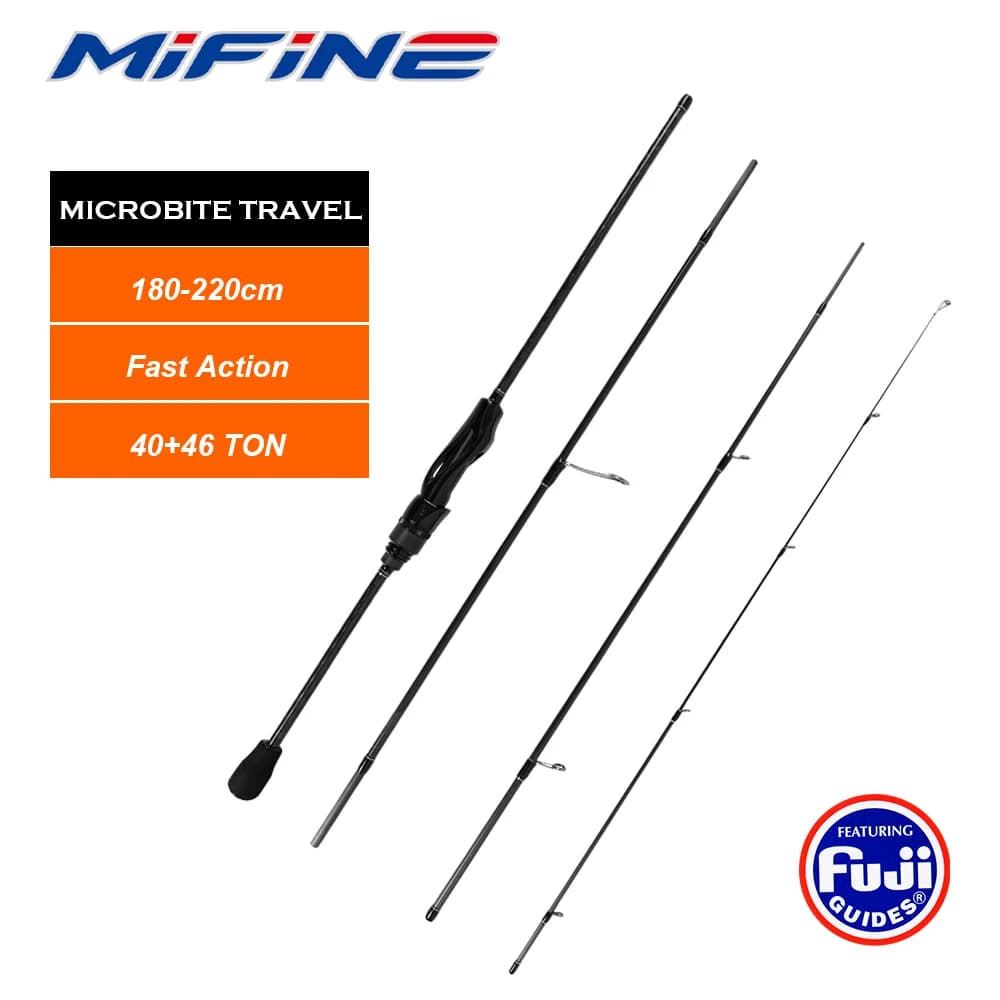 Canne spinning MIFINE MICROBITE TRAVEL 40+46T carbone ultralégère 1.8-2.2m pour pêche truite en rivière