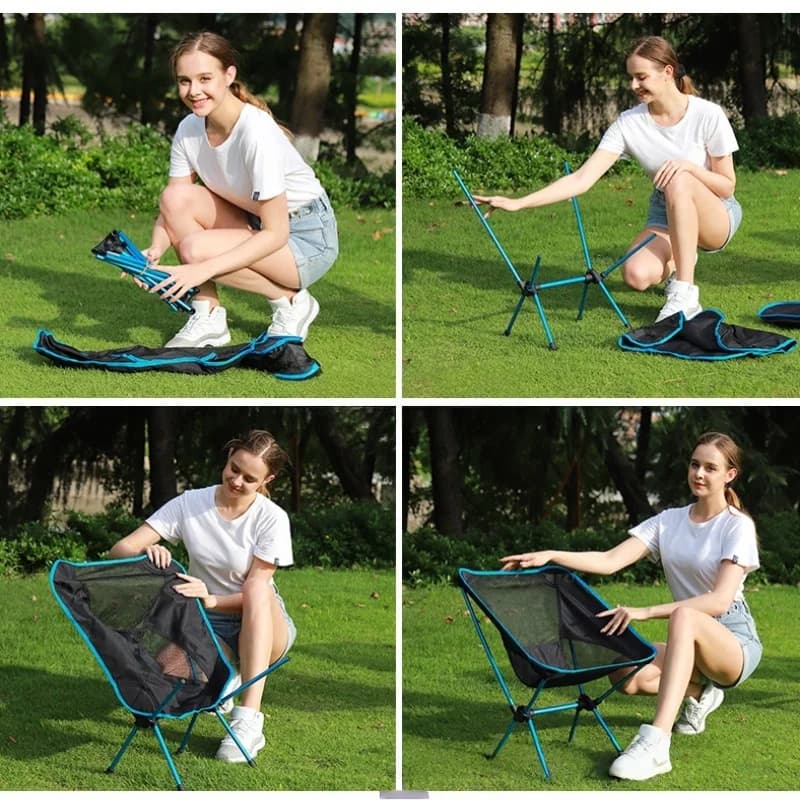 Chaise lune camping pliante aluminium - Ultra-légère pour pêche confortable en extérieur