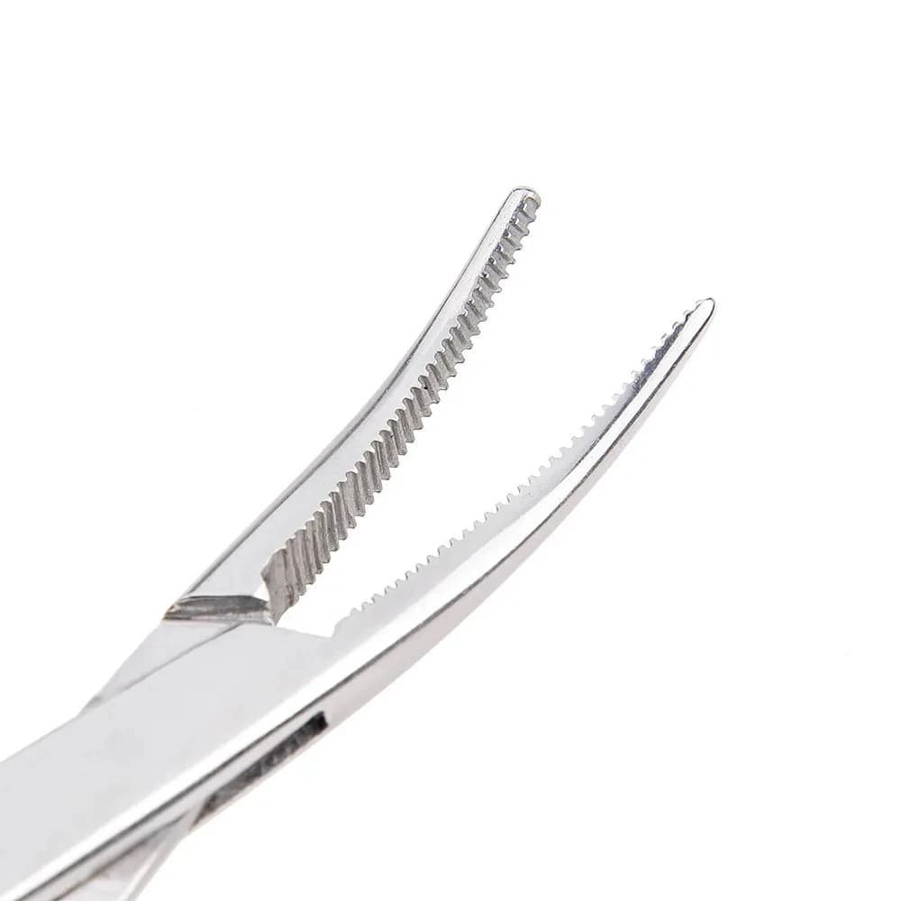 Pince hémostatique acier inox pour pêche - Outil chirurgical bec courbe/droit verrouillage sécurisé