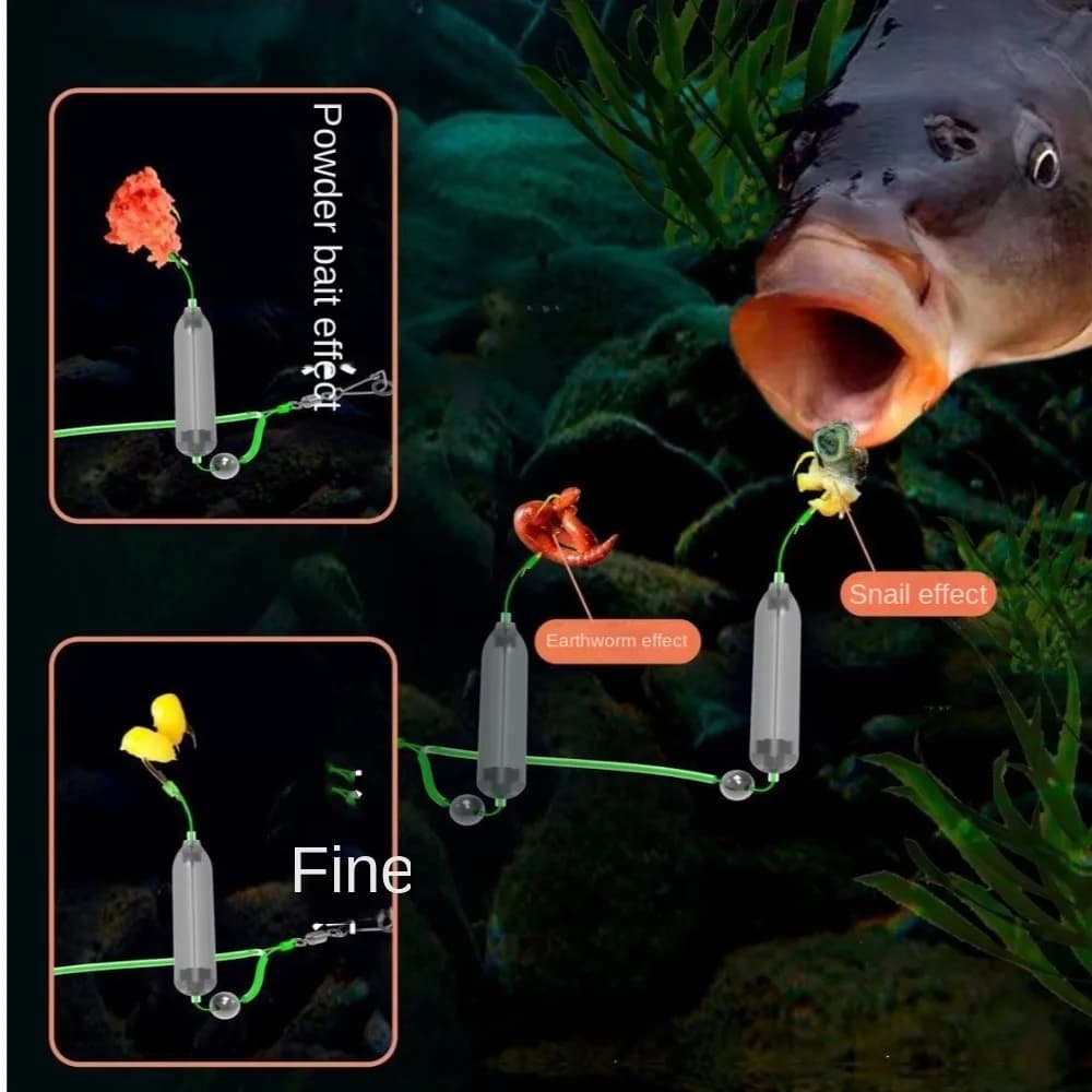 Montage carp Iseni anti-fond avec manchon doré et 2 hameçons pour pêche en eau trouble