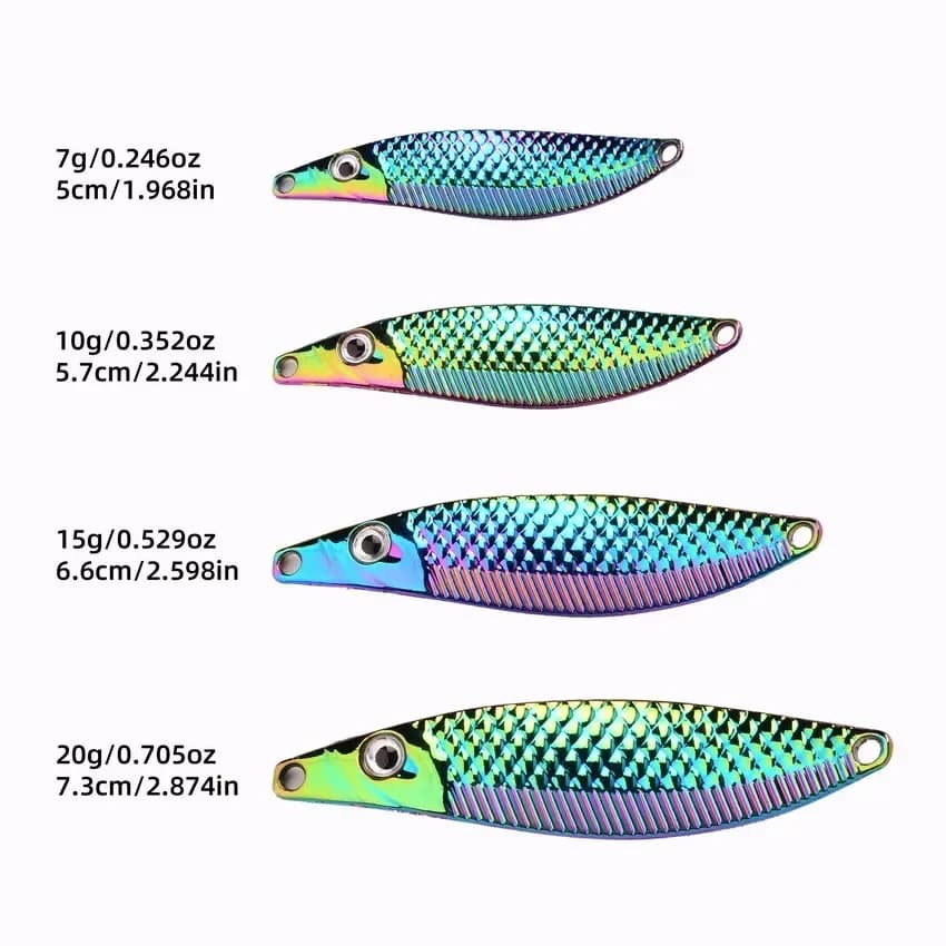 Leurre métal cuillère VIB Aorace 7g-20g avec plume pour pêche de nuit brochet perche sandre