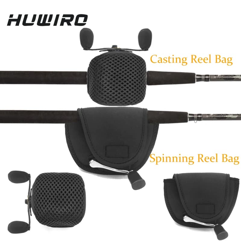 Lot de 2 housses de protection pour moulinets de pêche - Sacs de transport pour moulinets casting et spinning