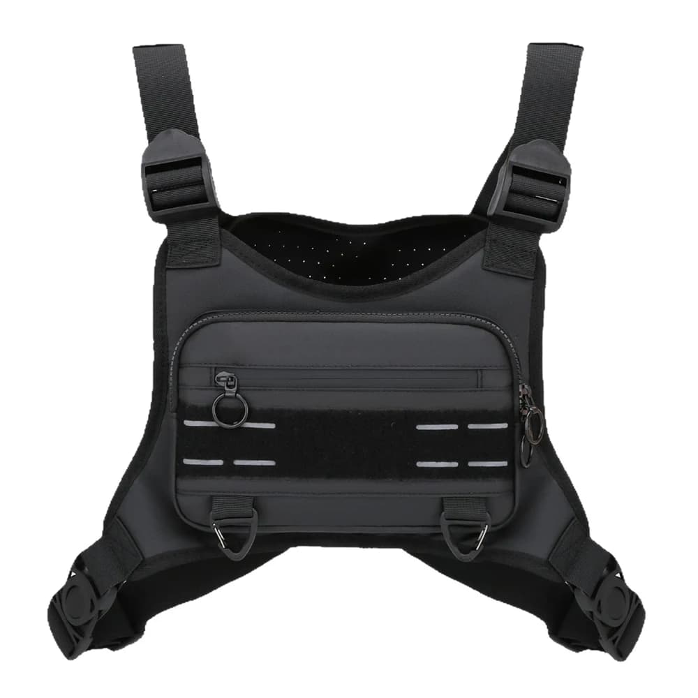 Sac de poitrine running réglable pour randonnée et voyage, holster sécurisé pour équipement de pêche et accessoires outdoor.