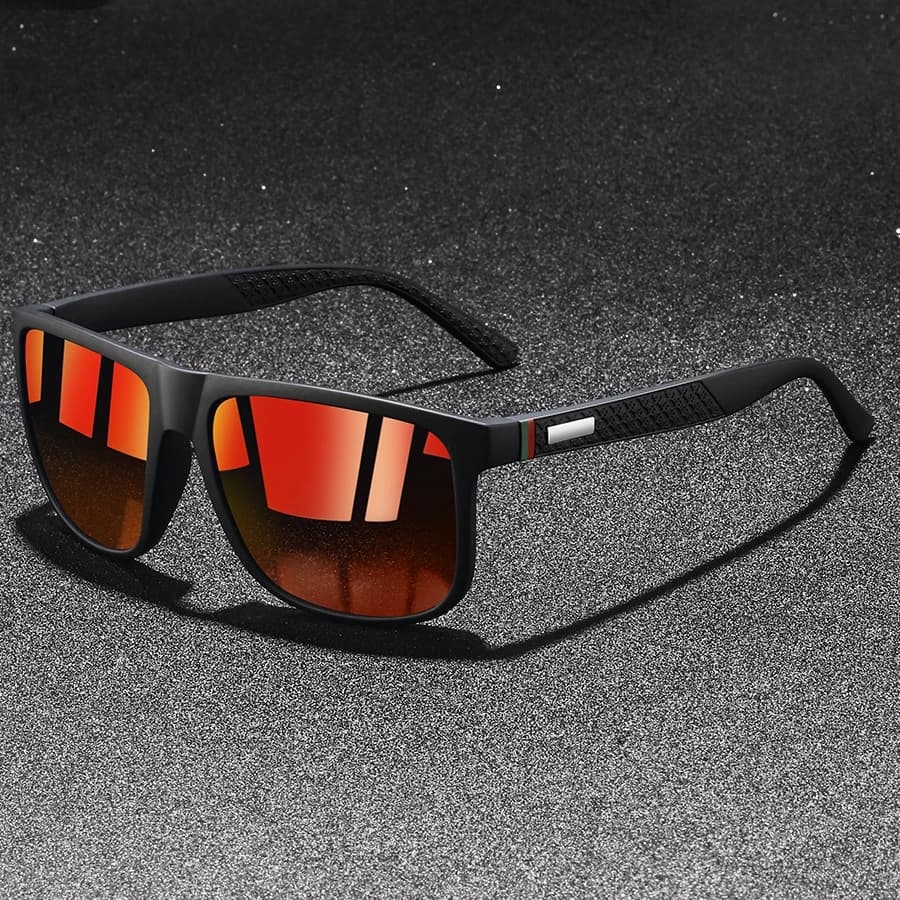 Lunettes de pêche carrées légères - Conduite et pêche - Protection UV400 colorée pour homme et femme