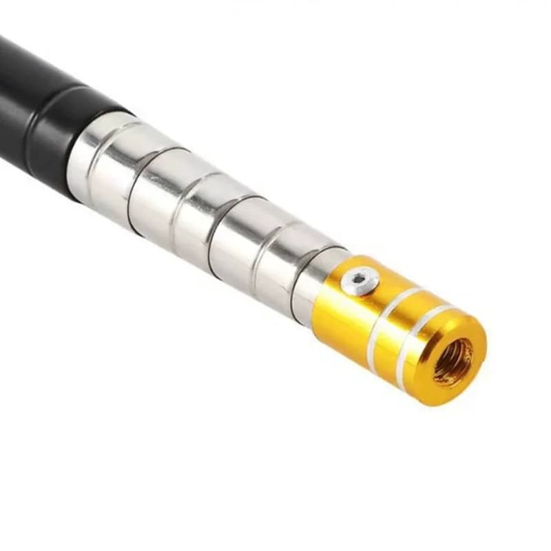 Manche de filet de pêche télescopique en acier inoxydable, outil robuste et durable pour pêcheur exigeant