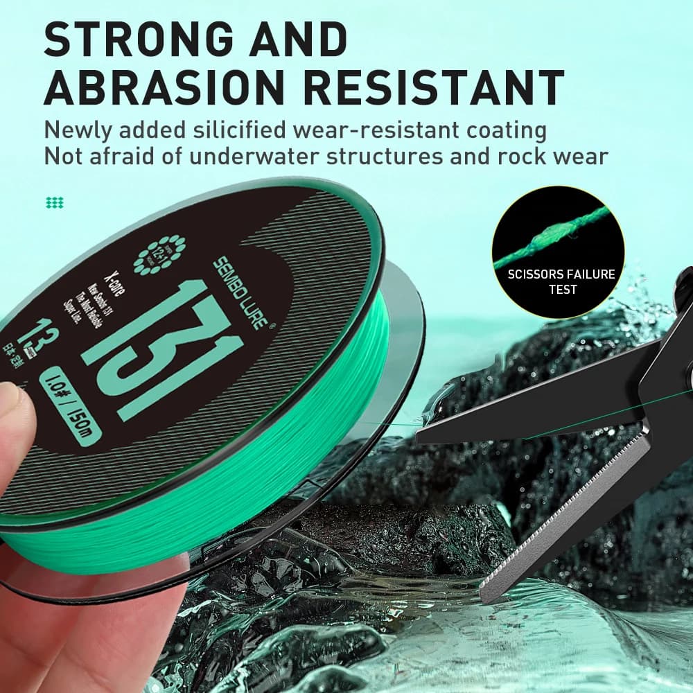 Ligne de pêche ZUKIBO Sembo 131 Super Braid X13, résistance aux nœuds et à l'abrasion pour