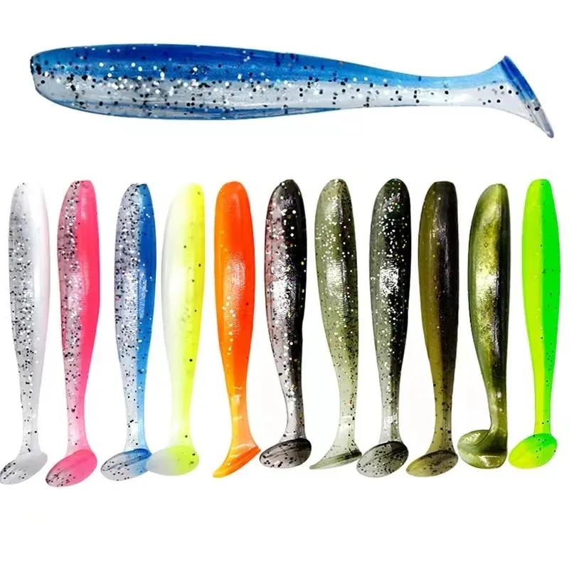 Lot de 10 leurres souples pêche en mer appâts nageurs paddle tail 70mm 90mm 120mm