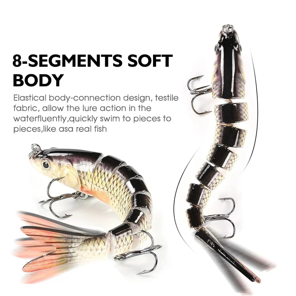 Leurre de pêche multi-articulé swimbait crankbait pour truite et bar en eau douce et mer
