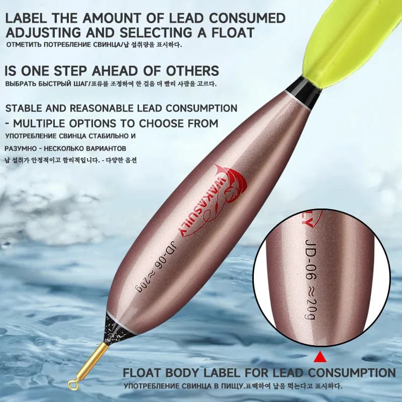 Flotteur de pêche électronique LED 2025 pour nuit, lumineux vert/rouge à 3 cornes haute visibilité