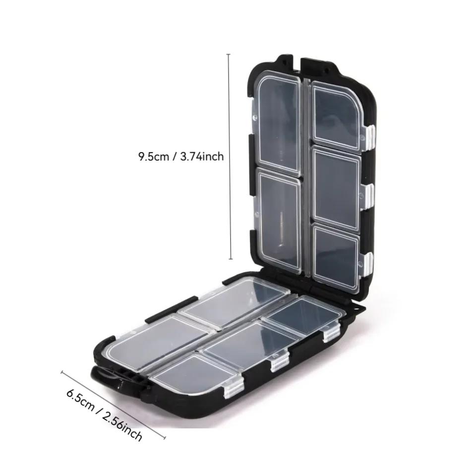 Boîte de pêche 10 compartiments rangement double face organisateur multifonction appâts et leurres
