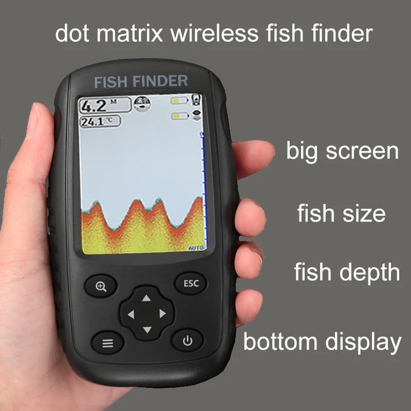 Sonar sans fil 200m capteur transducteur matrice points couleurs pour détection poissons profonds