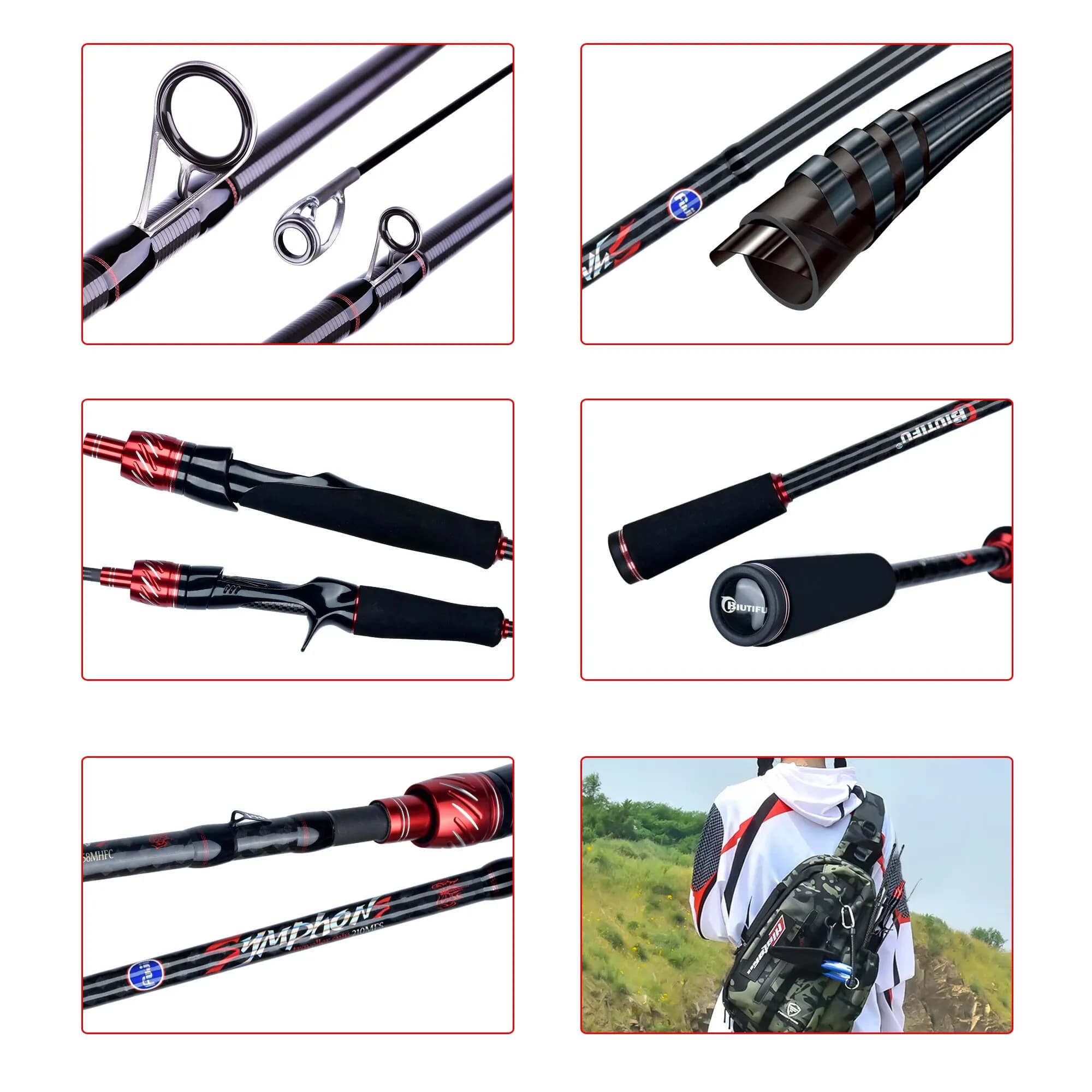 Canne à pêche leurres BIUTIFU Traveller Spinning Fast 5-42g carbone 1.8 à 3.0m pour rockfishing et