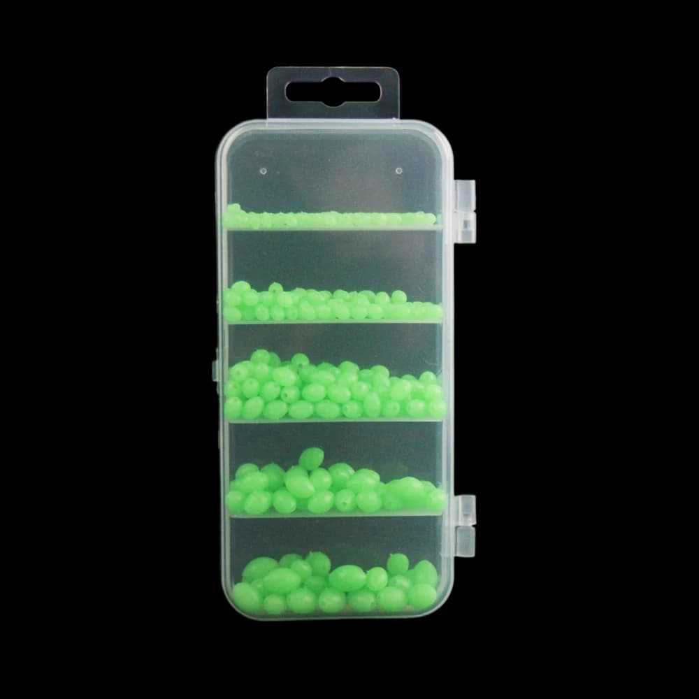 Perles lumineuses et leurres souples brillants pour pêche de nuit 375 pièces appâts flottants