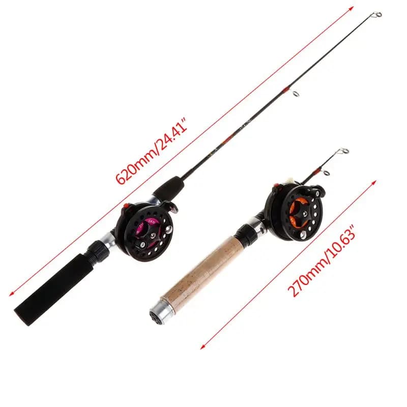Canne à pêche hiver glace portable mini YD61 avec moulinet pour pêche sur glace