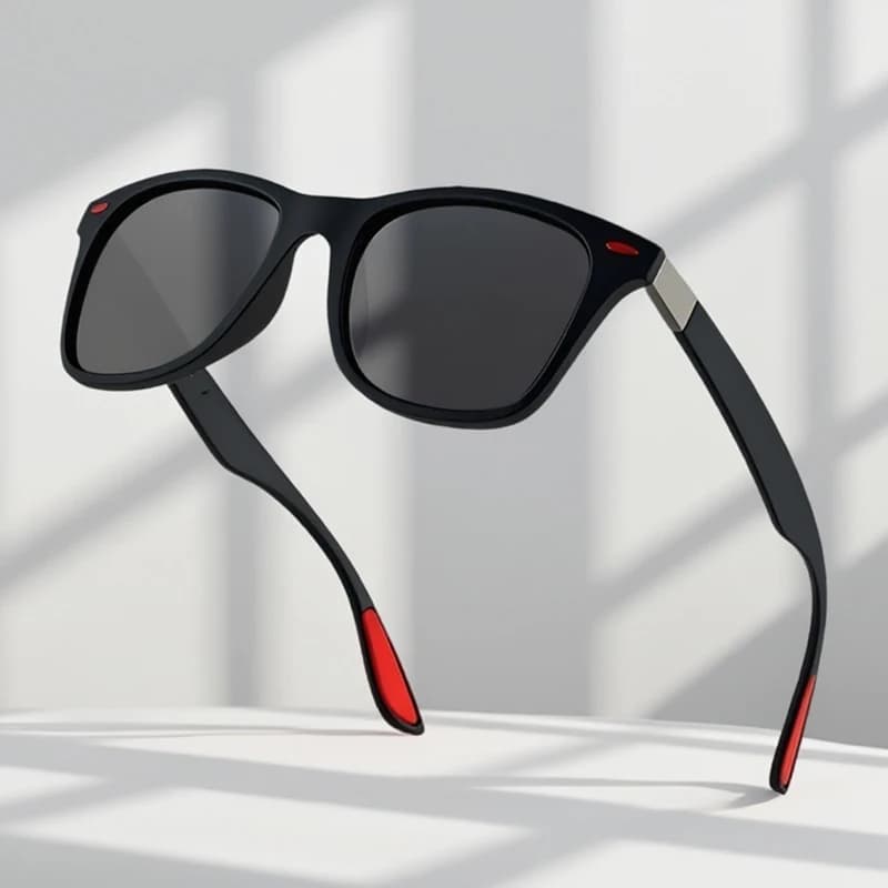 Lunettes de soleil polarisées classiques carrées pour conduite voyage - Protection UV400 unisexe
