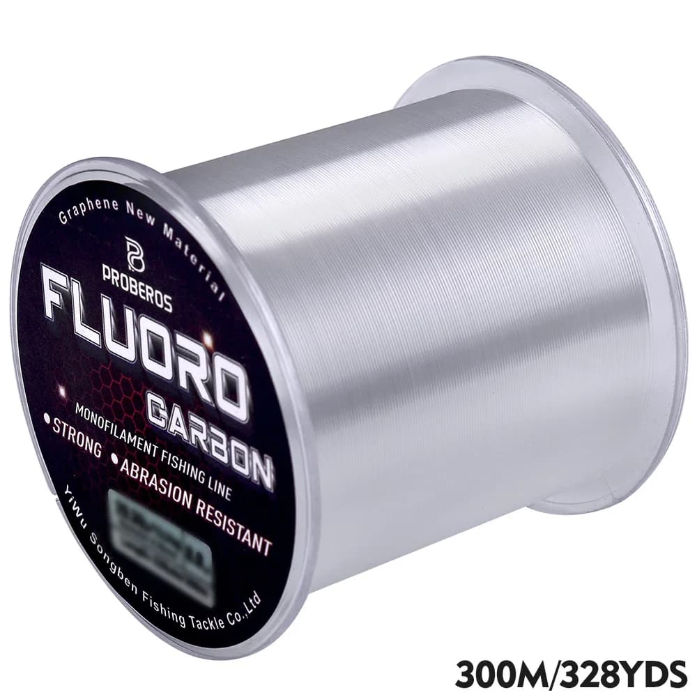 FluoroCarbone Haute Résistance à l'Abrasion 500M 300M 100M Ligne de Pêche Monofilament Anti-Curl Revêtement Fibre de Carbone
