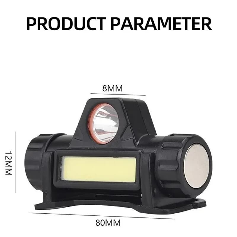 Lampe frontale rechargeable USB pêche puissante étanche avec aimant COB LED pour activités extérieures