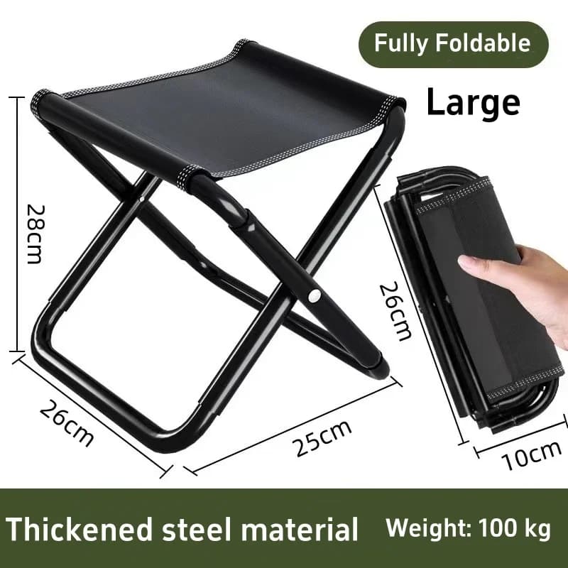 Tabouret pliant banc pêche portable - Siège camping voyage transport léger attente queue
