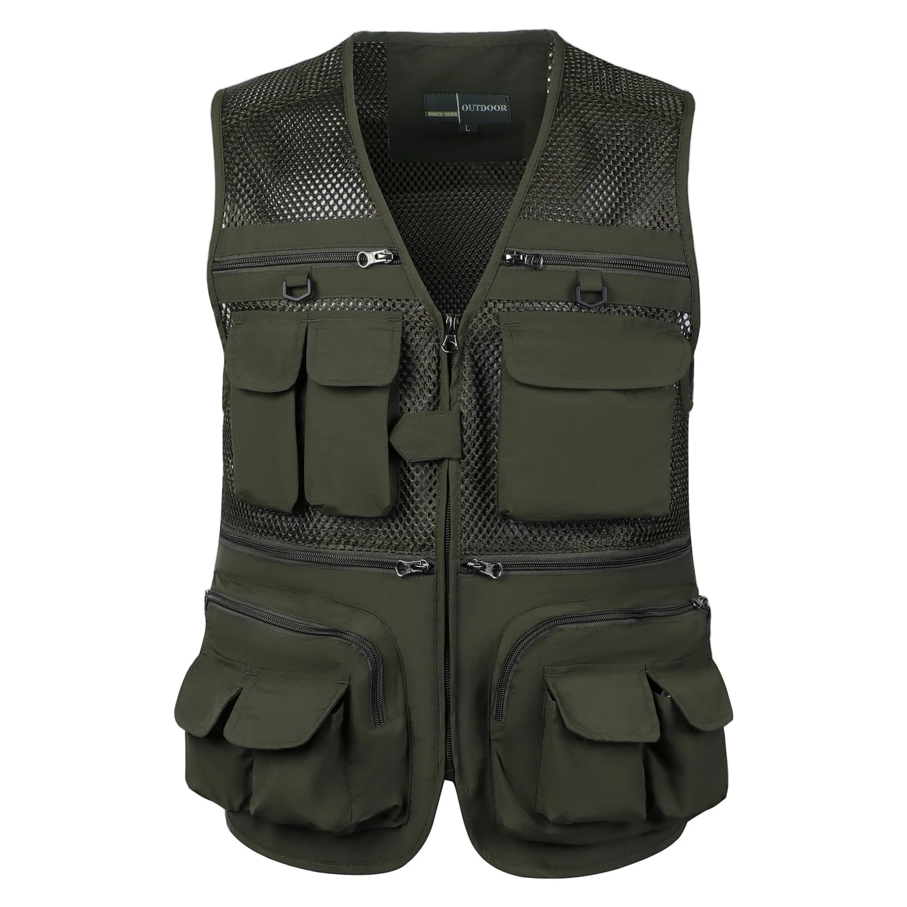 Veste tactique homme sans manches multi-poches mesh pour pêche et travail en été