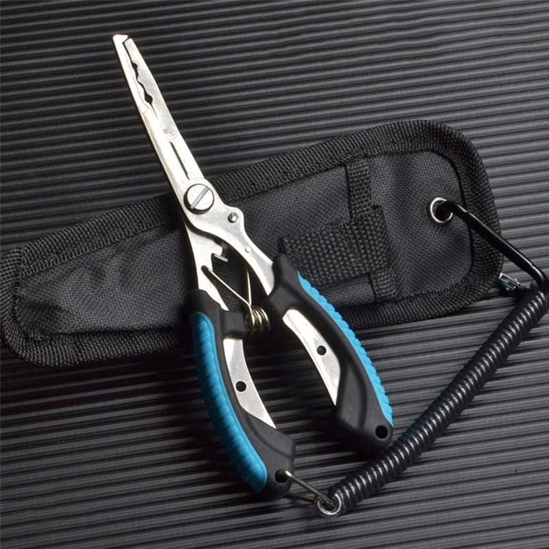 Pince pêche inox multifonction : extracteur hameçons, coupe-ligne tresse, résistante eau salée