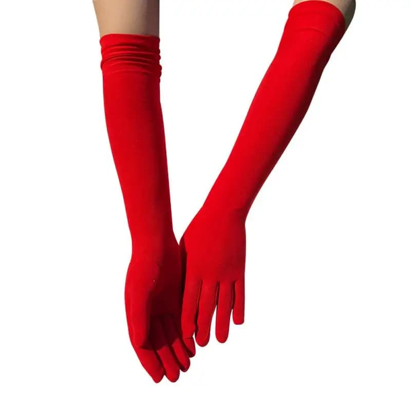 Gants longs 45cm soie lait femme soirée festival - Élégants pour danse bar spectacle groupe