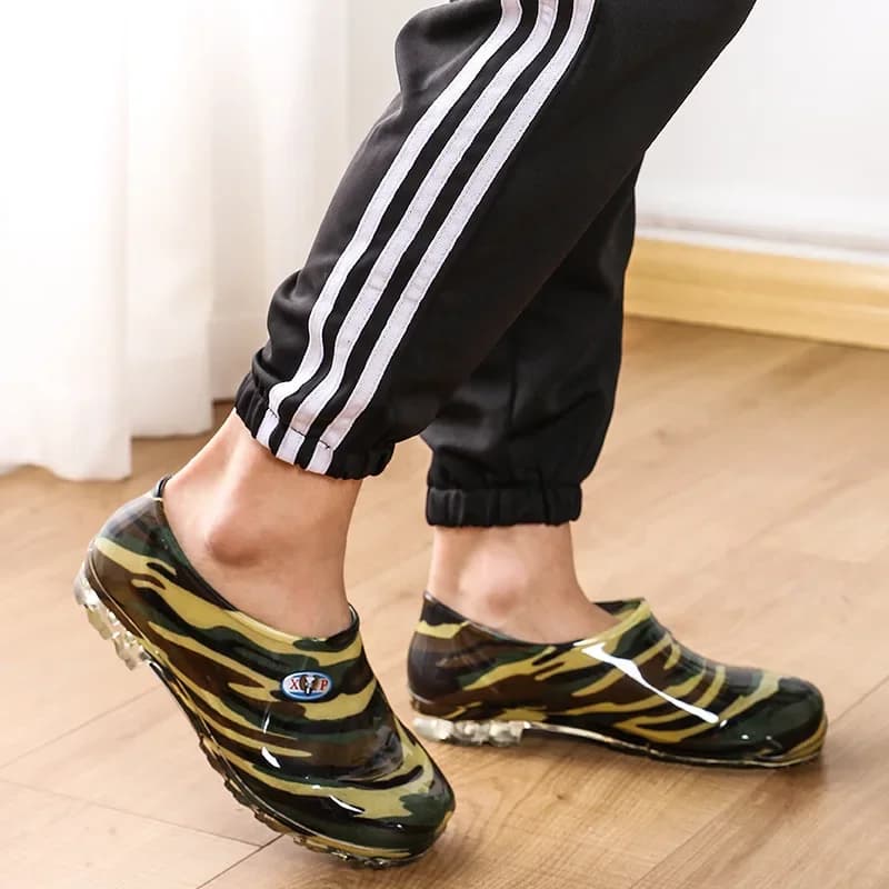 Bottes de travail camouflage homme basse sécurité antidérapantes pêche PVC