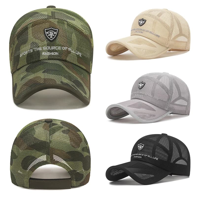 Casquette baseball camouflage mesh été unisexe homme femme trucker cap pêche extérieur