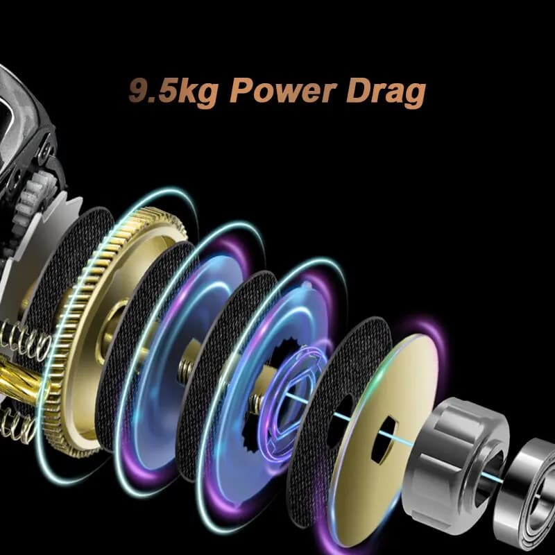 Moulinet casting Soloking HIAW200 frein 9.5kg 12 roulements ratio 5.4:1 7.2:1 pour pêche lourde