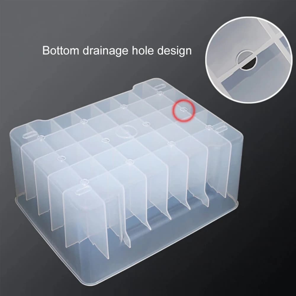 Boîte de rangement pour appâts de pêche transparente à compartiments multifonction