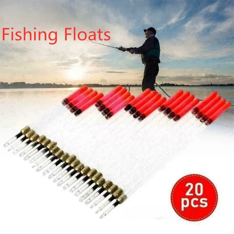 20 flotteurs transparents en plastique chargés pour pêche au waggler - Leurres et accessoires